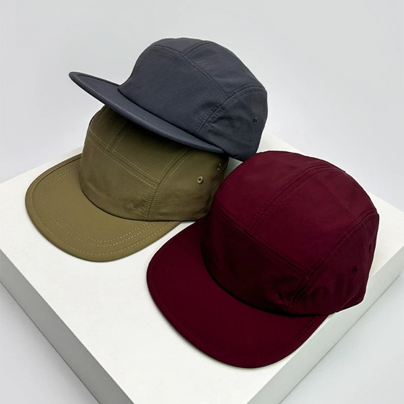 New Unisex Flat Eaves Quick Drying Solid Baseball Hats Breathable Simple Sunshade Outdoor Peaked Caps Versatile Fashion Retro