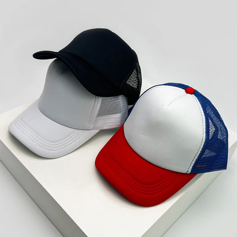 New Men Women Mesh Color Block Baseball Hats Sunshade Breathable Casual Truck Cap Versatile Fashion Simple Outdoor Solid Classic