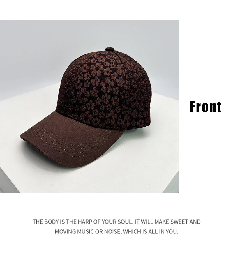 New Woman Hardtop Floral Baseball Hats Breathable Outdoor Sunshade Sports Versatile Snapback Caps Casual Fashion Westernized ins