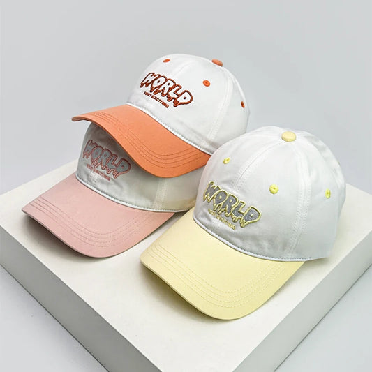 New Unisex Color Block Letter Embroidery Baseball Hats Breathable Casual Sunshade Peaked Caps Versatile Fashion Sense of design