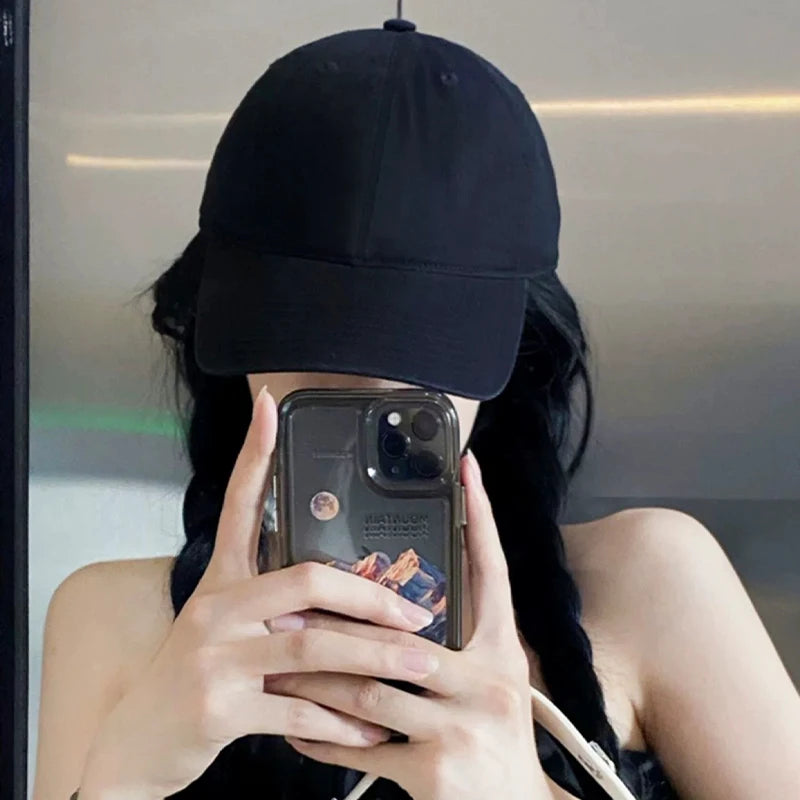 New Men Women Solid Color Snapback Caps Versatile Hip-hop Fashion Distress Baseball Hats Street Sunshade Outdoor Simple Retro