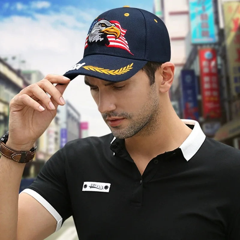 New Men Women American Flag Eagle Embroidery Baseball Hats Fashion Breathable Sunshade Snapback Caps Versatile Personal Street