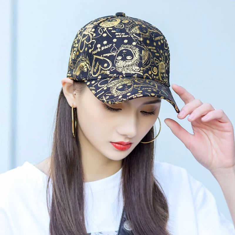 New Trend Reflective Korean Fashion Men Women Baseball Hats VELOUR LEATHER Comfortable Versatile Unisex Printing Outdoor Outings