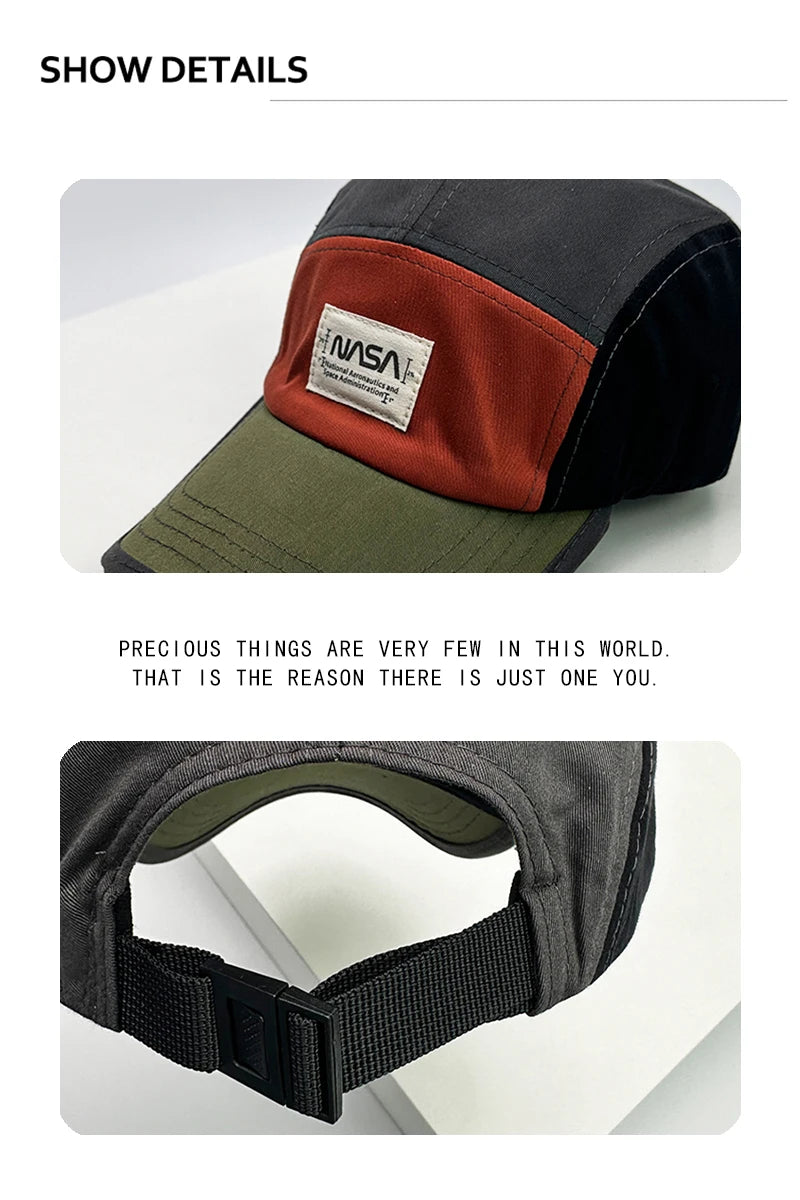 New Men Woman Japanese Retro Color Block Embroidery PATCH Letter Baseball Hat Sunshade Breathable Snapback Cap Versatile Fashion