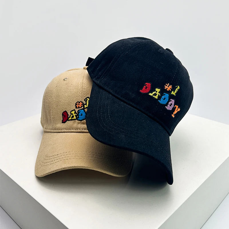 New Unisex Sanding Embroidered Colored Letters Baseball Hats Breathable Casual Sunshade Peaked Caps Versatile Fashion Outdoor