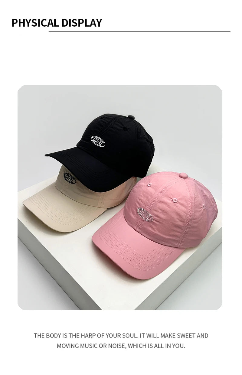 New Men Woman Quick Drying Simple Letter Embroidery Baseball Hats Breathable Outdoor Sunshade Snapback Caps Versatile Fashion