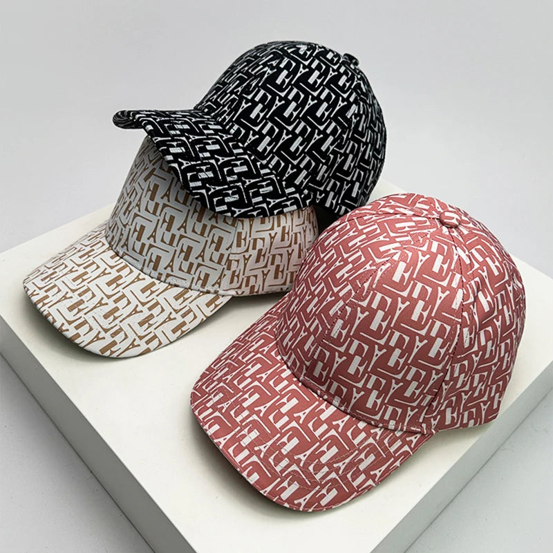 New Houndstooth Letter Baseball Hats Men Women Versatile Sunscreen Casual Breathable Fashion Outdoor Sport Korean Snapback Caps