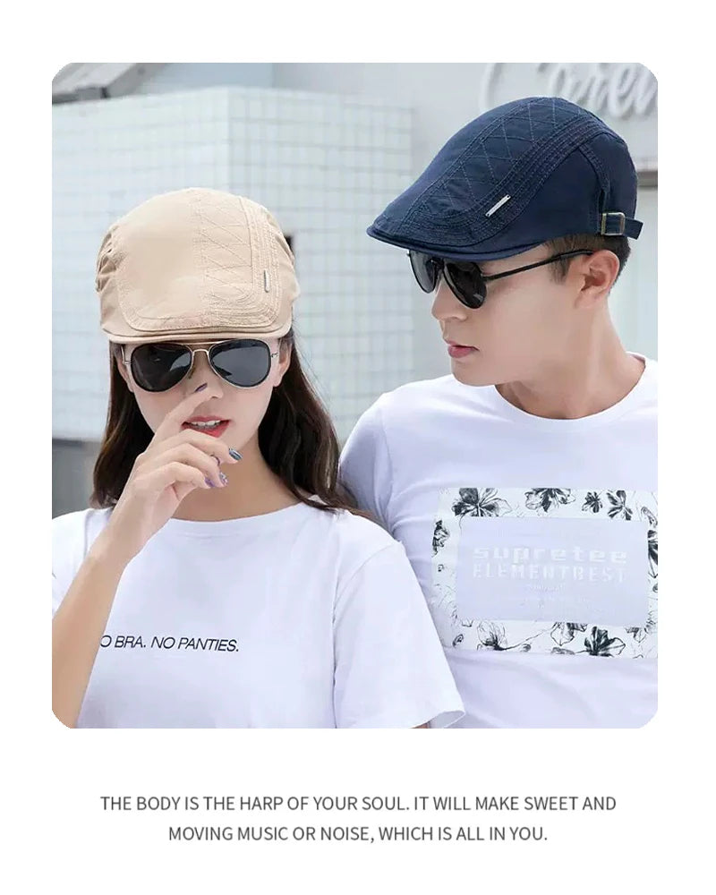 New Unisex Labeling letters Visors Hats Breathable Casual Sunshade Simple Peaked Caps Versatile ins Fashion Street British Style