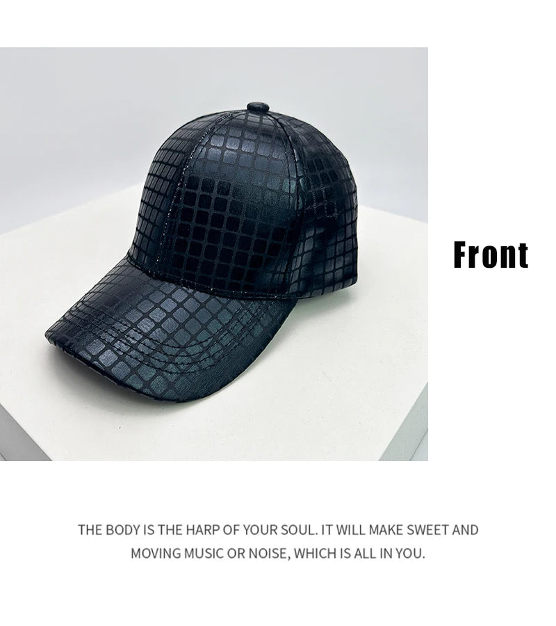 New Unisex Personal Check Reflective Baseball Hats Breathable Street Sunshade Snapback Caps Versatile Retro Fashion Casual Plaid