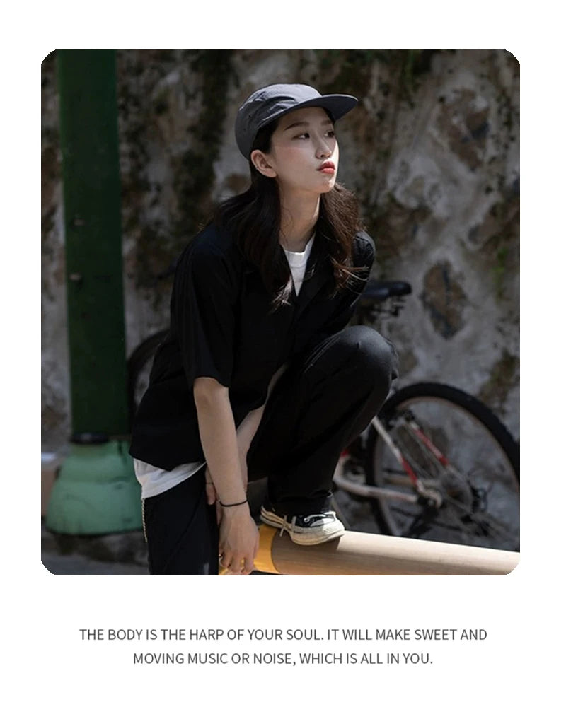 New Unisex Retro Quick Drying Solid Short Eaves Baseball Hats Simple Breathable Sport Sunshade Peaked Caps Versatile Fashion ins