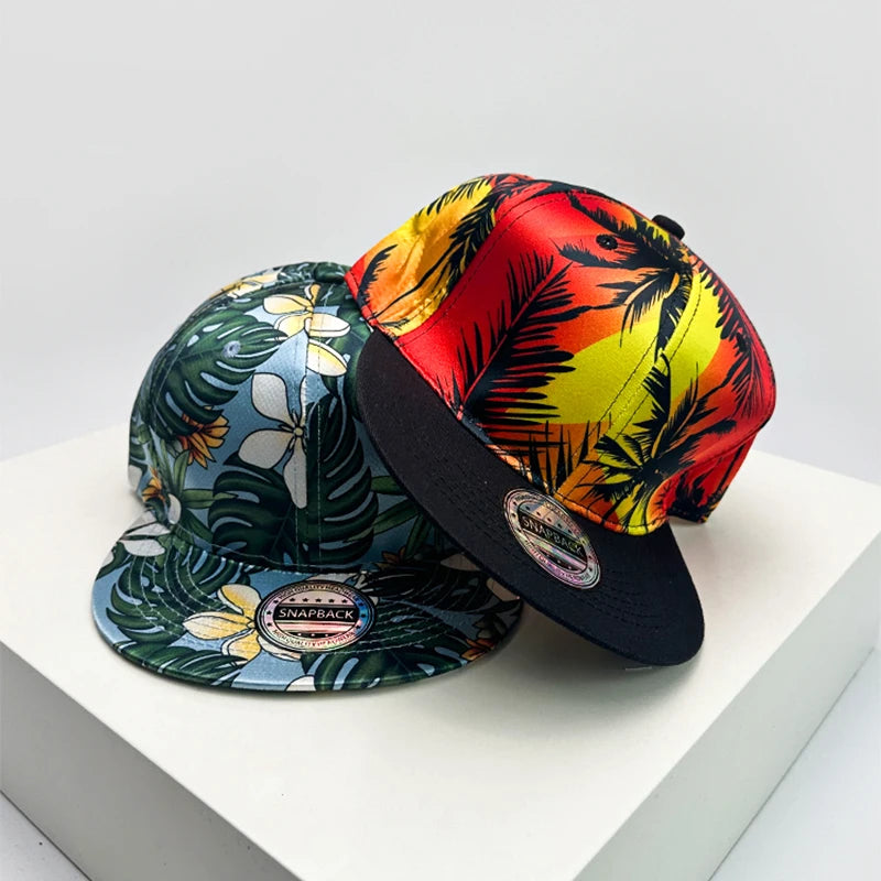 New Unisex Bandhnu Colorful Flowers Leaves Baseball Hats Breathable Hip Hop Sunshade Peaked Caps Versatile Fashion Color Block