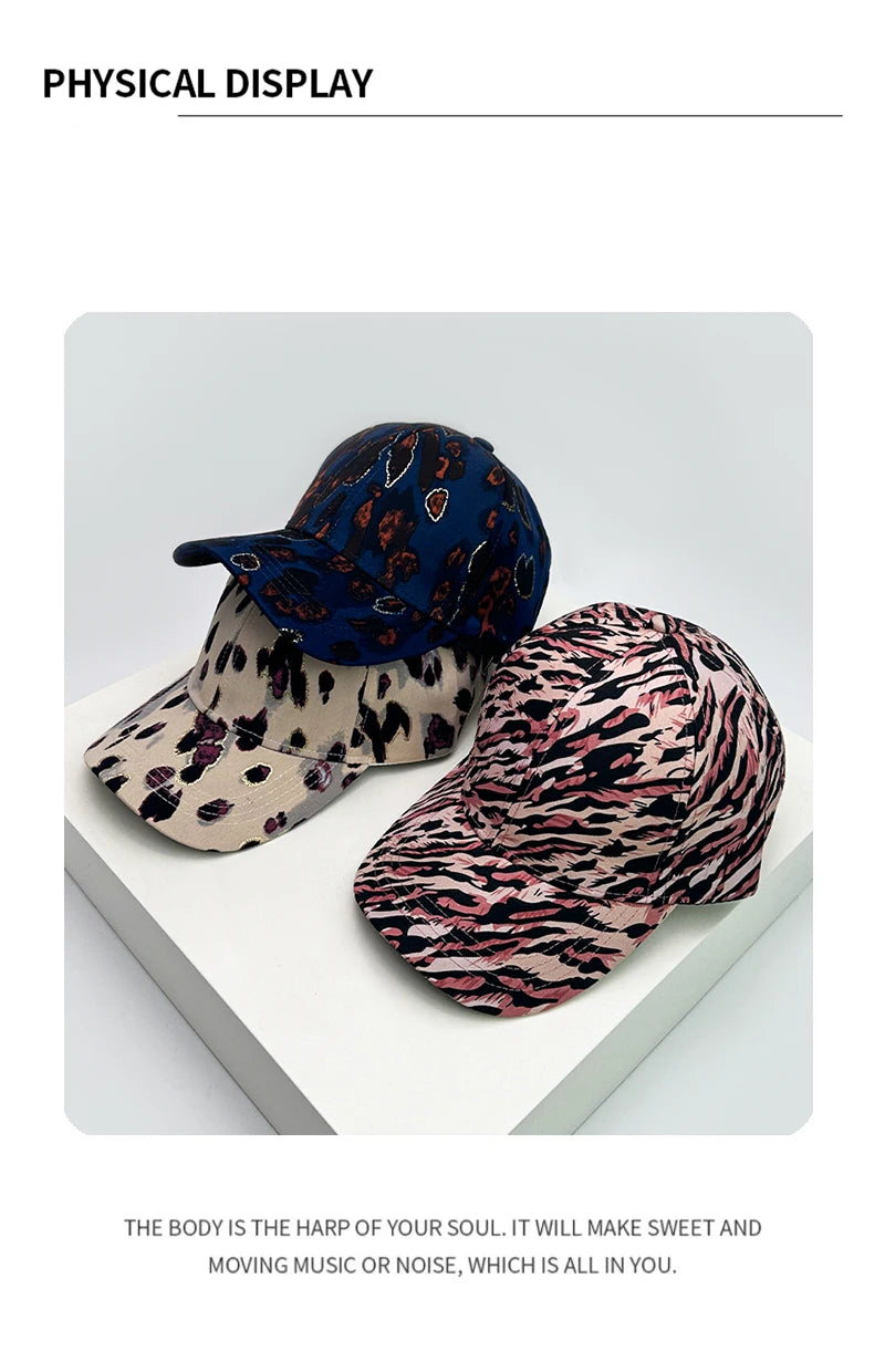 New Unisex Personal Graffiti Leopard Stripe Baseball Hats Outdoor Breathable Travel Sunshade Snapback Caps Versatile Fashion ins