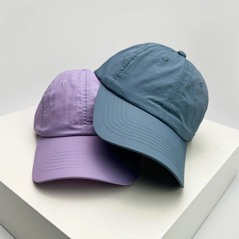 New Unisex Quick Drying Solid Simple Baseball Hats Sports Breathable Sunshade Outdoor Peaked Caps Versatile Fashion Candy Color