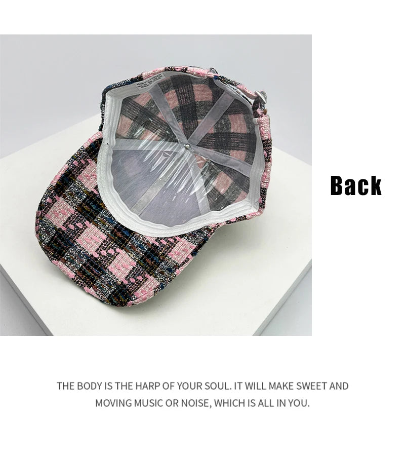 New Men Women Check Houndstooth Color Block Baseball Hats Sunshade Versatile Breathable Outdoor Snapback caps Fashion Retro ins