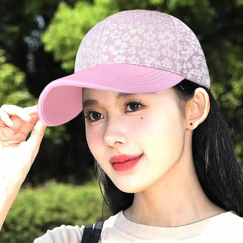 New Woman Hardtop Floral Baseball Hats Breathable Outdoor Sunshade Sports Versatile Snapback Caps Casual Fashion Westernized ins