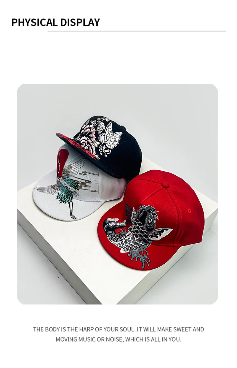 New Unisex China Chic Pattern Embroidery Baseball Hats Breathable Ethnic Style Sunshade Peaked Caps Versatile Hip Hop Fashion