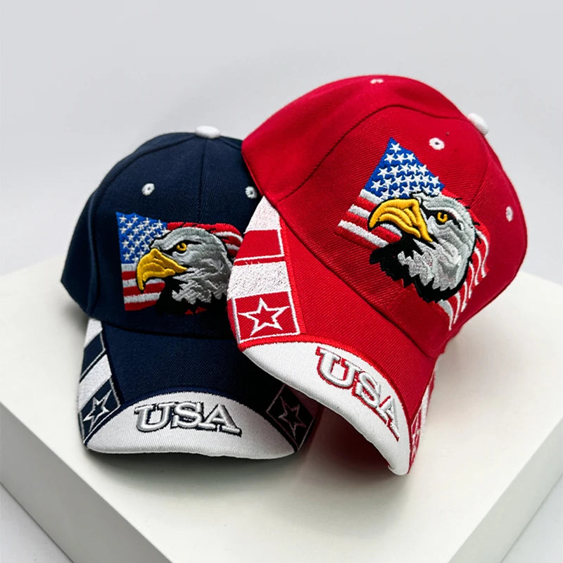 New Men Women American Flag Eagle Embroidery Baseball Hats Fashion Breathable Sunshade Snapback Caps Versatile Personal Street