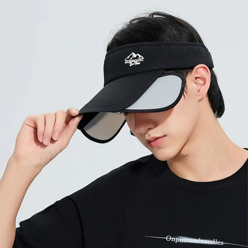 New Unisex Mountain Letter Sun Hats Sunshade Outdoor Breathable Scalable Pull Plate Versatile Sports Top Air Caps Fashion Casual