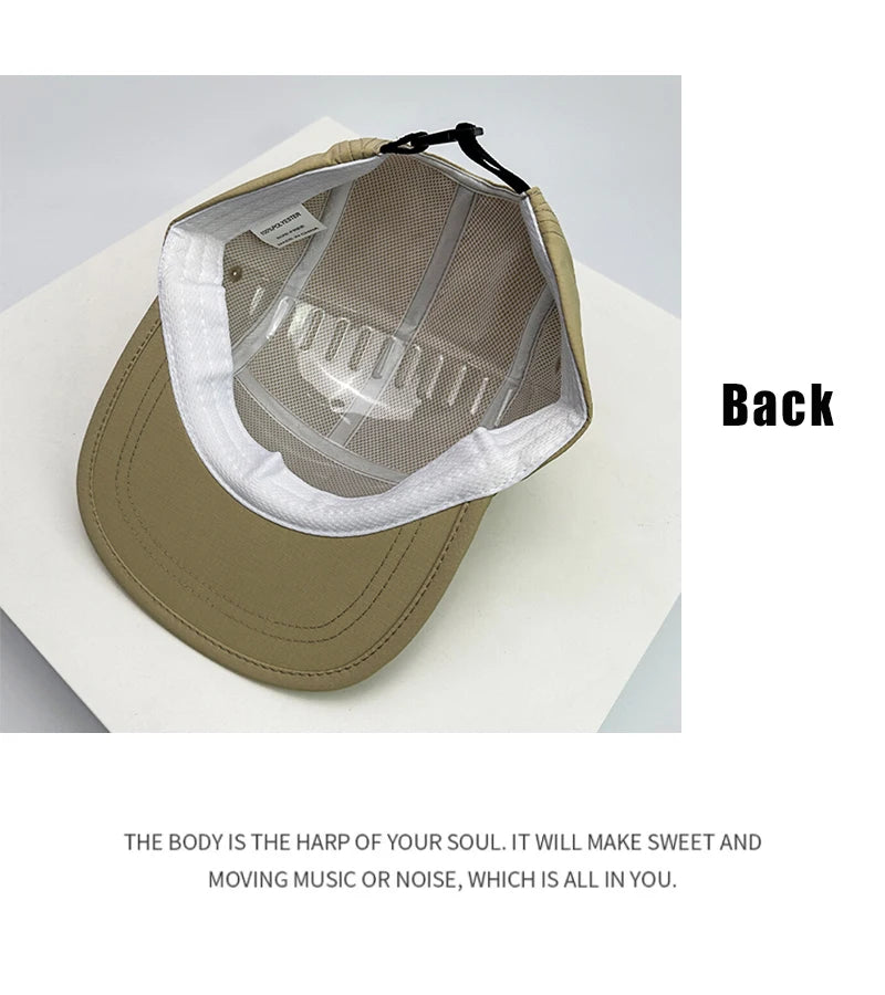 New Unisex Flat Eaves Quick Drying Solid Baseball Hats Breathable Simple Sunshade Outdoor Peaked Caps Versatile Fashion Retro