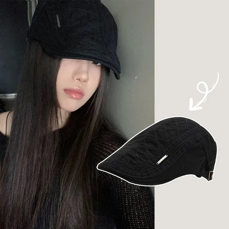 New Unisex Labeling letters Visors Hats Breathable Casual Sunshade Simple Peaked Caps Versatile ins Fashion Street British Style