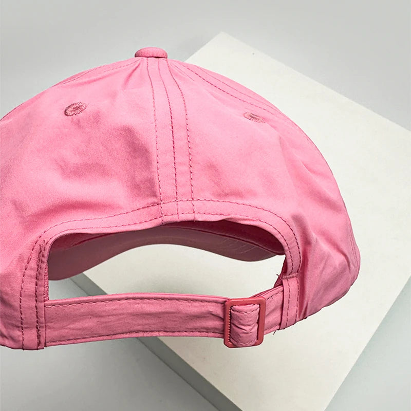 New Women Dopamine Color Bow Quick Drying Baseball Hats Sweet Breathable Casual Sunshade Outdoor Peaked Caps Versatile Fashion