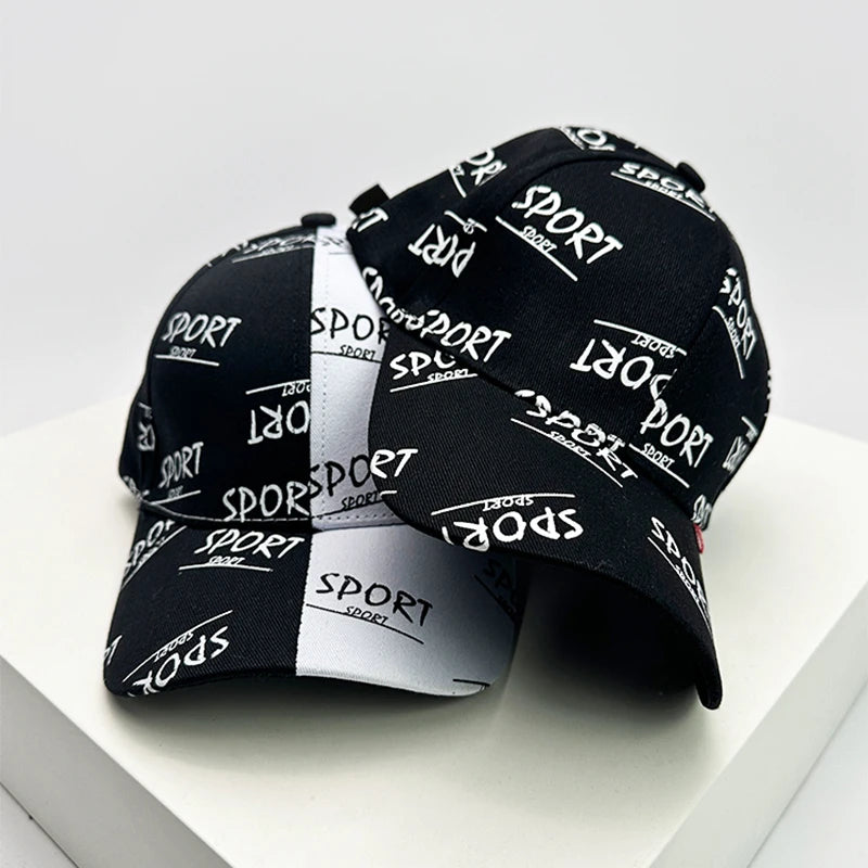 New Men Women Hip Hop Letter Printed Ribbon Baseball Hats Breathable Fashion Sunshade Snapback Caps Versatile Color Block Street