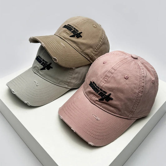 New Men Women Street Broken Style Embroidered Letters Baseball Hats Versatile Breathable Sunshade Personal Snapback Caps Fashion