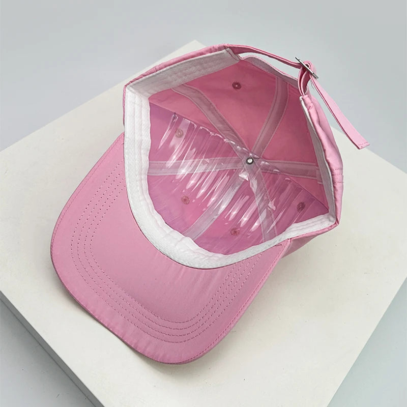 New Unisex Contrasting Colors Quick Drying Letter Embroidery Baseball Hats Outdoor Breathable Sunshade Peaked Caps Versatile ins