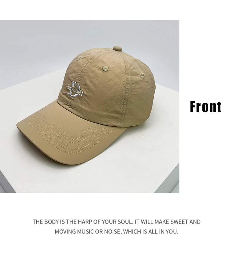 New Men Woman Korean Quick Drying Letter Embroidery Baseball Hat Breathable Sport Sunshade Simple Snapback Cap Versatile Fashion