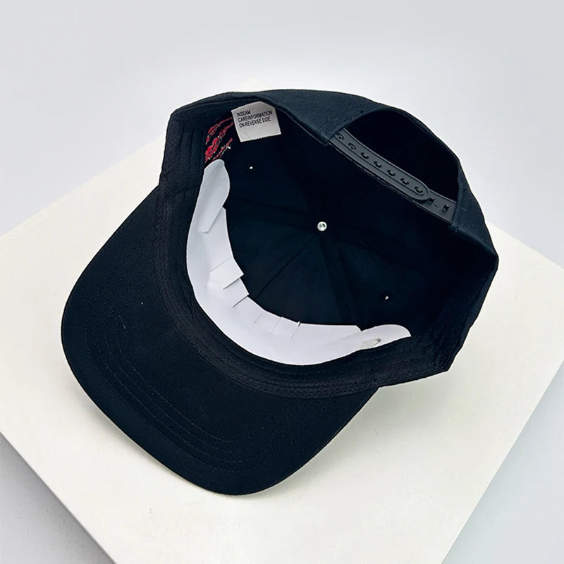 New Unisex Flat Eave Animal Embroidery Baseball Hats Breathable Skate Sunshade Color Block Peaked Caps Versatile Fashion Hip Hop