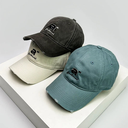 New Unisex Broken Style Street Embroidered a Letters Baseball Hats Breathable Casual Sunshade Peaked Caps Versatile Fashion ins