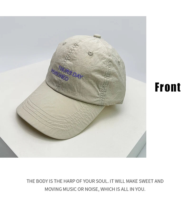 New Men Women Offset Printing Letters Quick Drying Baseball Hats Travel Breathable Sunshade Outdoor Snapback Caps Versatile Camp