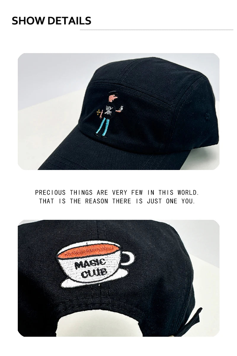 New Unisex Cartoon Character Embroidery Baseball Hats Breathable Funny Sunshade Casual Peaked Caps Versatile Fashion Personal