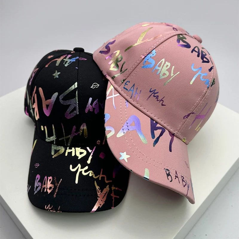 New Versatile Gradient Printed Graffiti Letter Men Women Baseball Hats Cotton Comfortable Casual Hip Hop Caps Fashion Sunshade