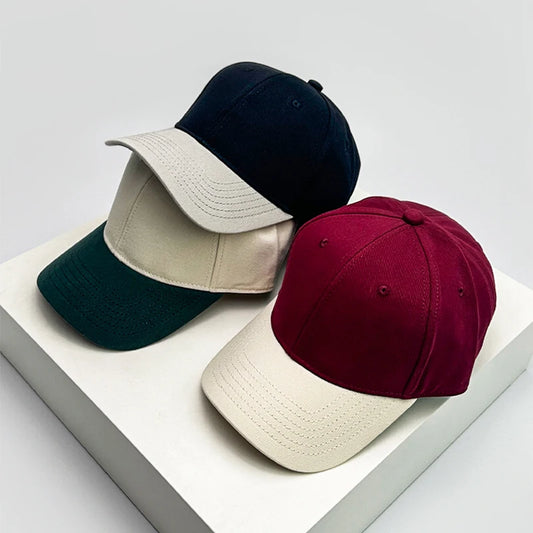 New Unisex Simple Color Block Casual Baseball Hats Breathable Outdoor ins Sunshade Peaked Caps Versatile Fashion Personal Retro