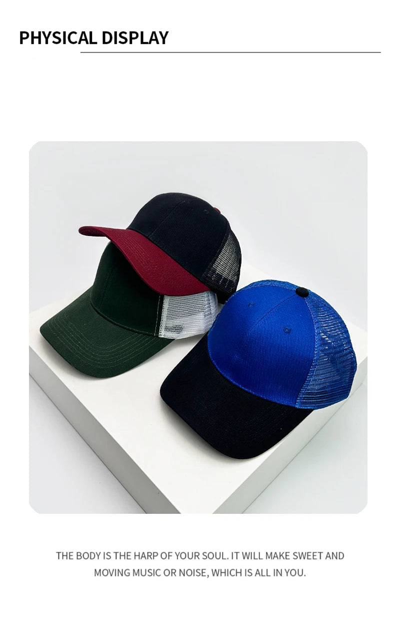 New Men Women Color Block American Style Baseball Hats Sunshade Personal Breathable Street Truck Caps Versatile Fashion Simple