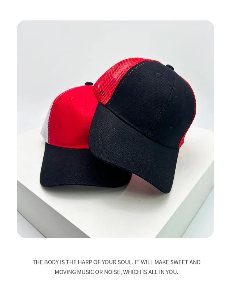 New Men Women Color Block American Style Baseball Hats Sunshade Personal Breathable Street Truck Caps Versatile Fashion Simple