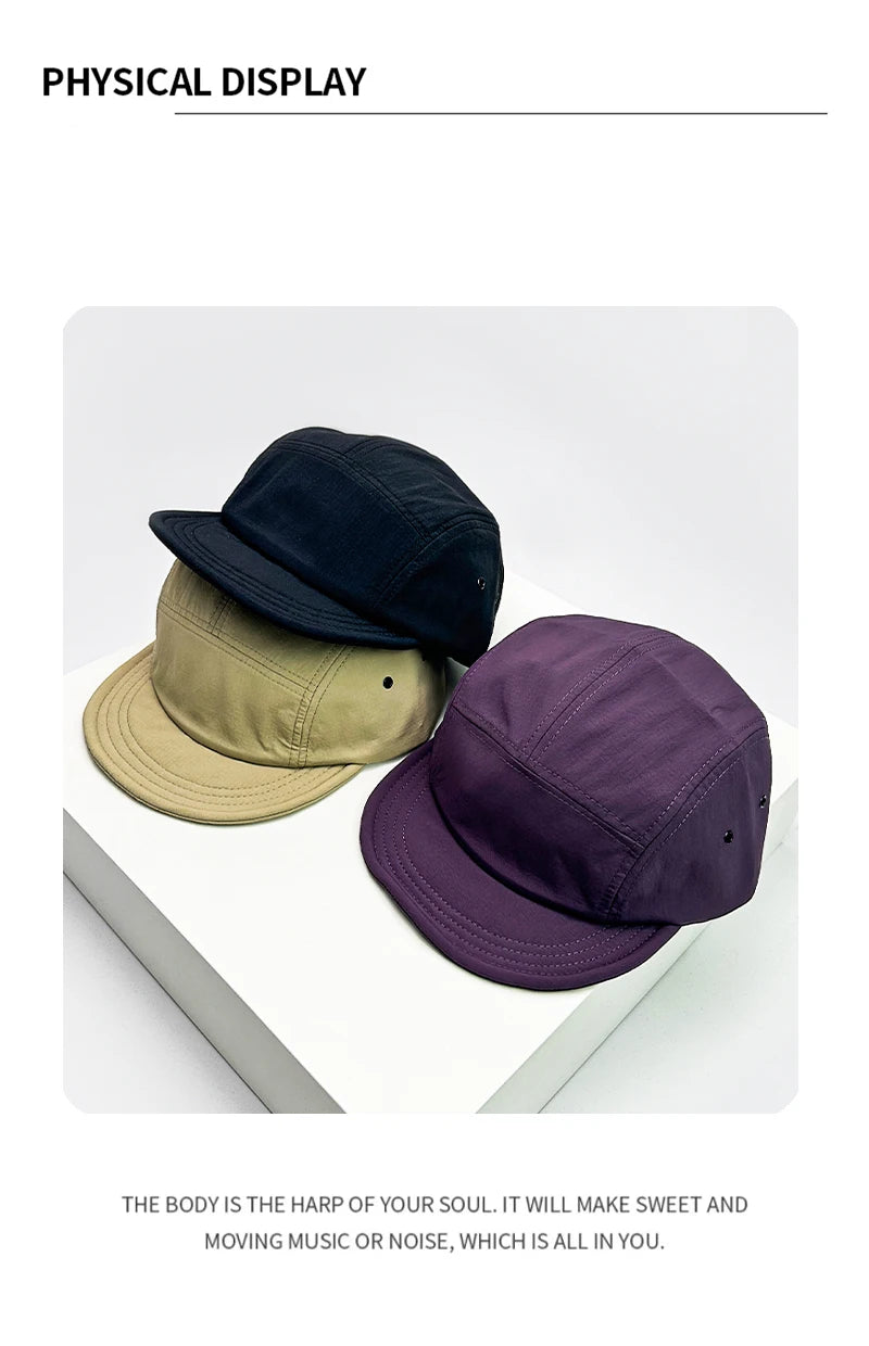 New Unisex Retro Quick Drying Solid Short Eaves Baseball Hats Simple Breathable Sport Sunshade Peaked Caps Versatile Fashion ins