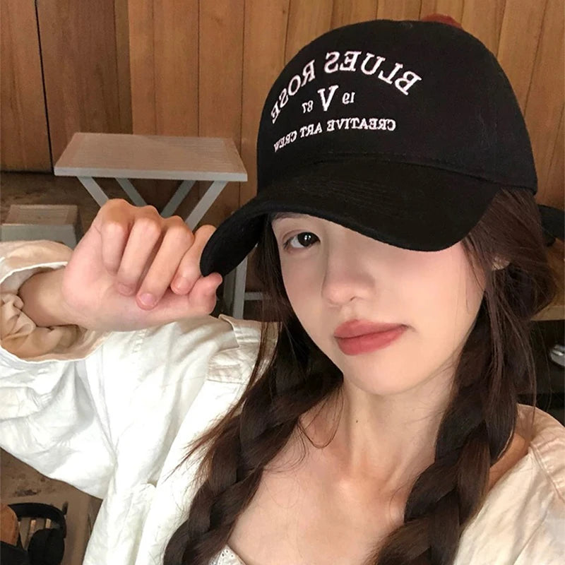 New Unisex Hardtop Embroidered Letters Baseball Hats Breathable Korean Sunshade Casual Peaked Caps Versatile Fashion Simple ins