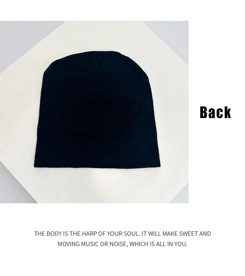 Autumn and Winter New  Letter Five-pointed Star Knitted Hats Warm Color Block ins Versatile Hip Hop Beanies Street Fashion Skate