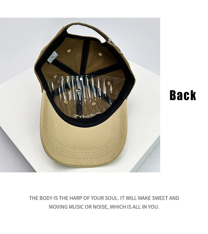 New Men Women Color Block Letters Embroidery Baseball Hats Japanese Breathable Sunshade Versatile Snapback Caps Fashion Student