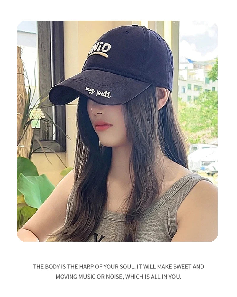 New Unisex Advanced Feel Embroidered Letters Baseball Hats Breathable Korean Sunshade Peaked Caps Versatile Casual Fashion Retro