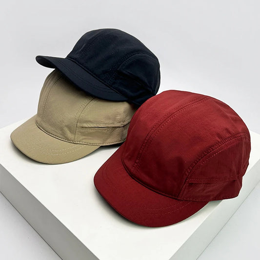 New Men Women Drawstring Short Eaves Solid Baseball Hats Breathable Sunshade Fashion Snapback Caps Versatile Simple Quick Drying