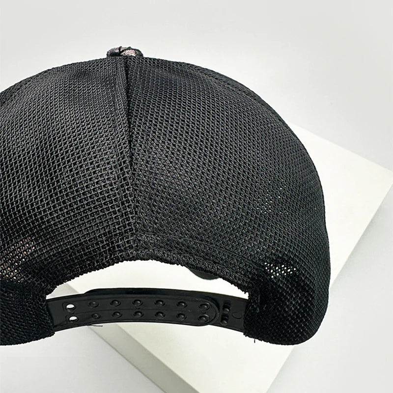 New Unisex Irregular Pattern Sequin Baseball Hats Travel Breathable Personal Sunshade Outdoor Mesh Caps Versatile Fashion Retro