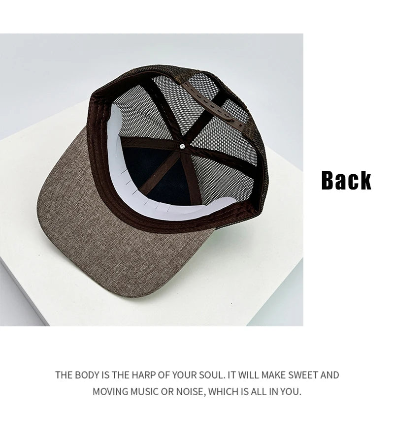 New Men Women High-quality Color Block Baseball Hats Sunshade Outdoor Breathable Casual Truck Caps Mesh Fashion Simple Versatile