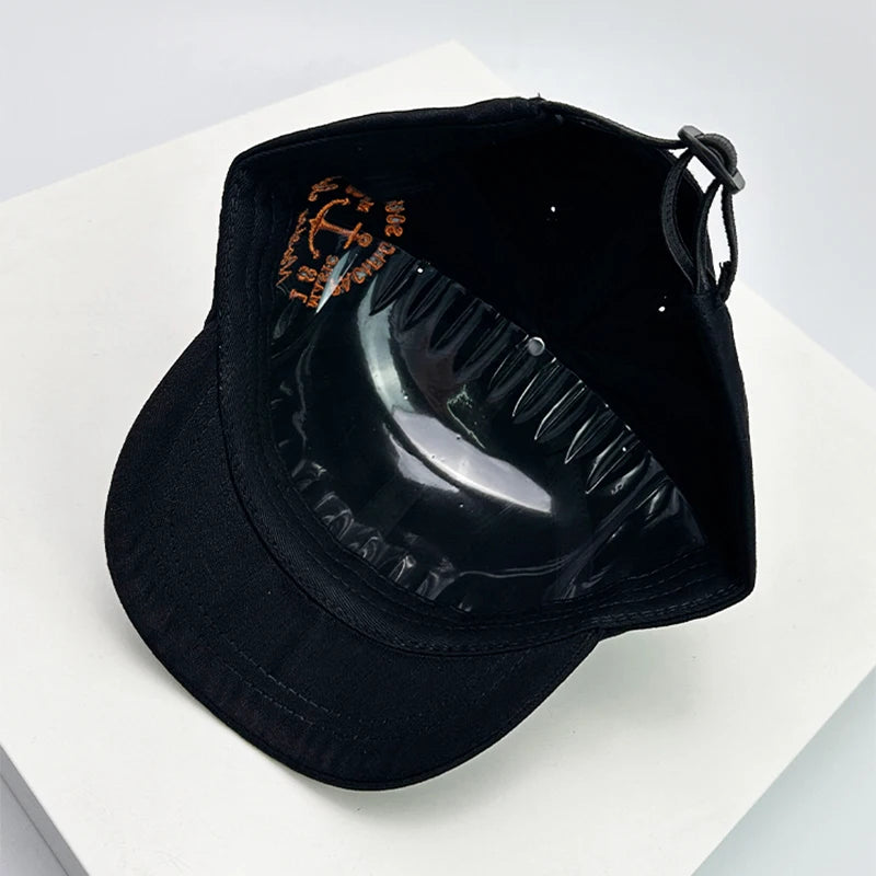 New Men Woman American Vintage Niche Letter Baseball Hats Breathable Short Eaves Sunshade Snapback Caps Versatile Fashion Street