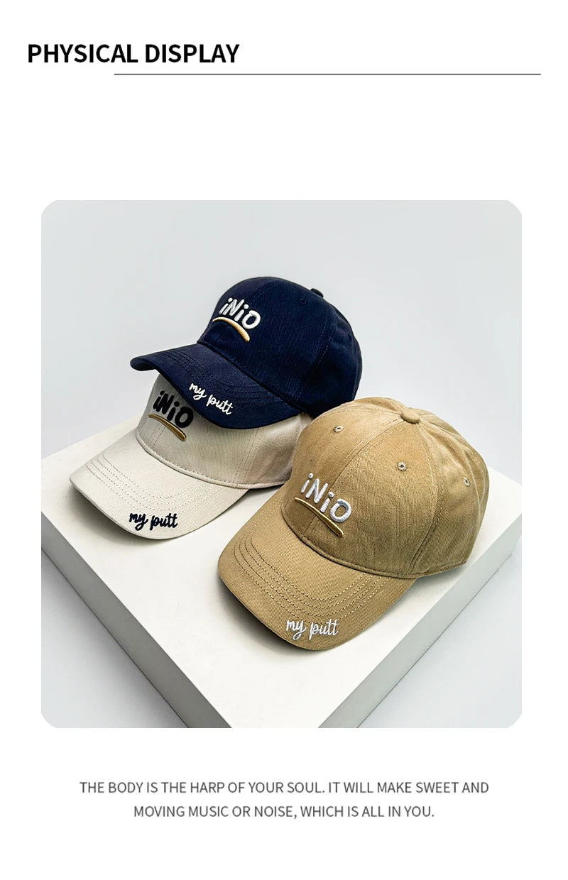 New Unisex Advanced Feel Embroidered Letters Baseball Hats Breathable Korean Sunshade Peaked Caps Versatile Casual Fashion Retro