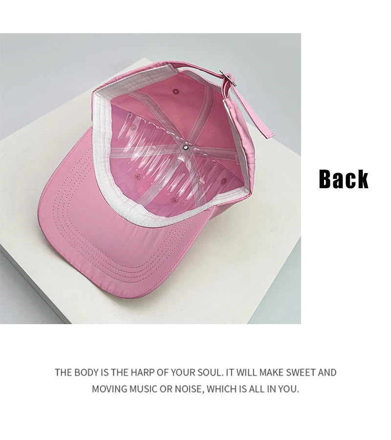 New Unisex Contrasting Colors Quick Drying Letter Embroidery Baseball Hats Outdoor Breathable Sunshade Peaked Caps Versatile ins