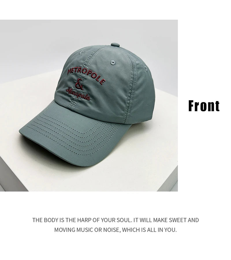 New Men Women Quick Drying Korean Letter Embroidery Baseball Hats Breathable Sunshade Sport Versatile Snapback Caps Fashion ins