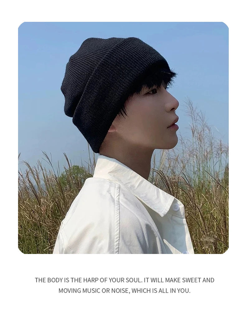 Autumn and Winter New Korean Letter Embroidery Wool Knitted HatsVersatile  Men Women Warm Fashion Soft Street Personal Classical